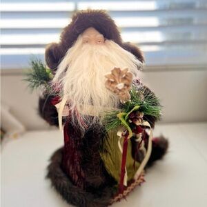 New…Festive Santa Claus Figurine with Green and Red Accents